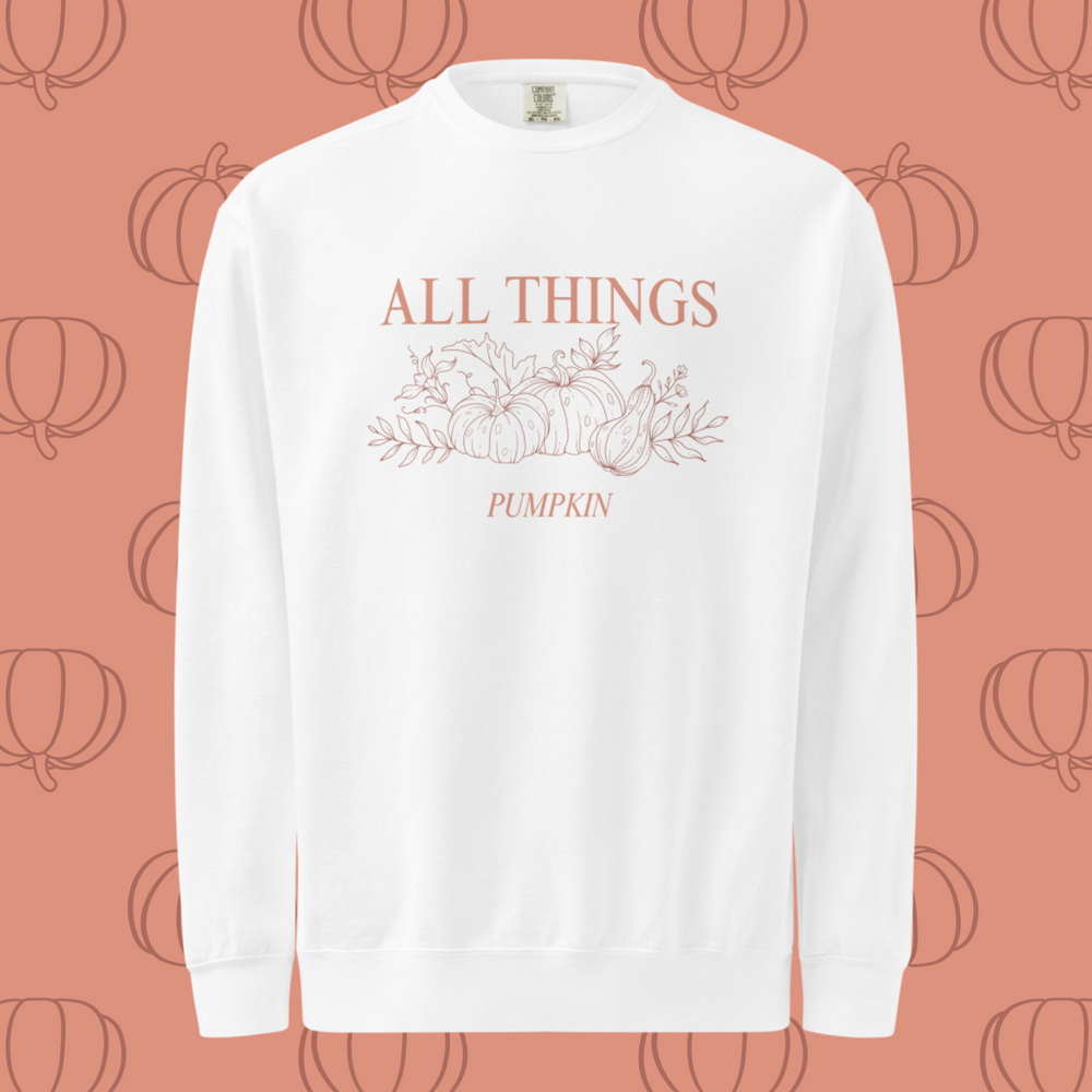All Things Pumpkin White Sweatshirt